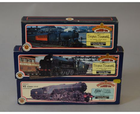 OO Gauge. Bachmann. 3 x locomotives. BR black J39, BR green V2 "Durham Light Infantry" & BR green Lord Nelson "Sir Francis Dr