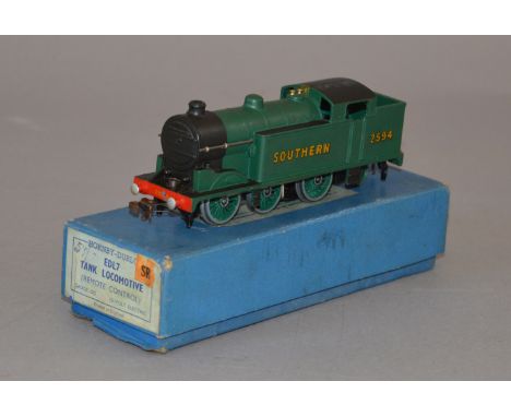 OO Gauge. Hornby Dublo. EDL7 N2 tank engine, Southern livery 2594 on bunker. Converted for 2 rail operation. Overall G