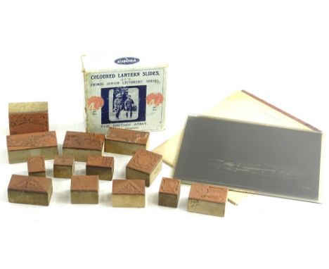 A collection of steam engine or engineering related items, to include a Hornsby engine slide, a similar slide for the Stockpo