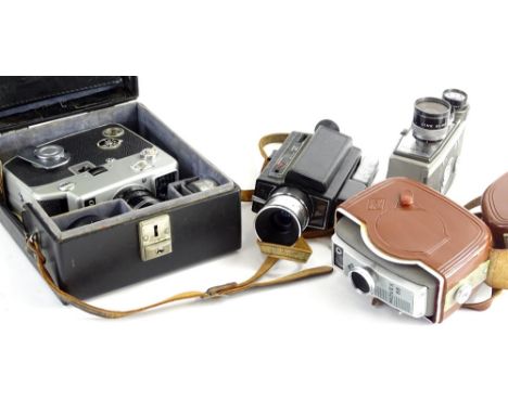 A Cinemax 85E cine camera, with accessories, boxed, an Elmo 8L cine camera, an Axus cine camera, etc.