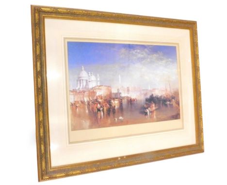 After J W M Turner. Venice, coloured print, image size 44cm x 67cm.