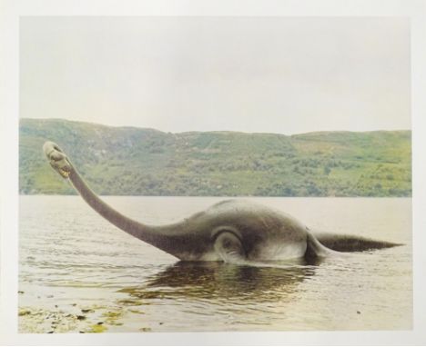 An unusual print of The Lochness monster, printed mark to reverse for Robert A Lealand with copyright for a Robert A Lealand 