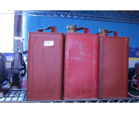 Three vintage fuel /petrol cans. No shipping. 