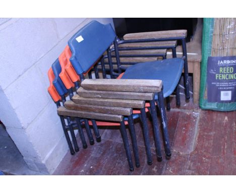 Five vintage child's stackable nursery chairs. No shipping. 