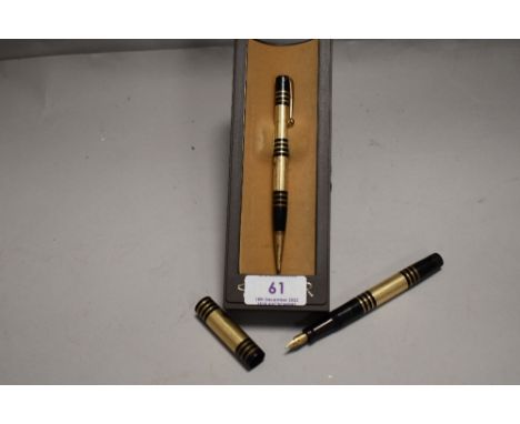 A vintage Swan roller ball and fountain pen set being AF