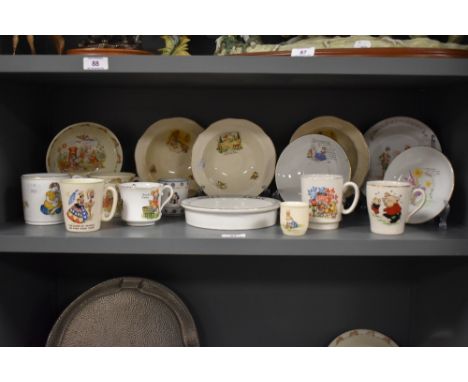A selection of childrens and dolls house ceramics including Bunnykins and Magic Roundabout