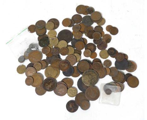 A collection of Great British coins, to include George III 1797 cartwheel penny, various half-pennies, threepence and various