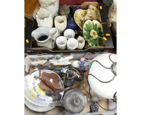 A collection of ceramics to include Denby, Rye Pottery figures, and Studio pottery (2 boxes)