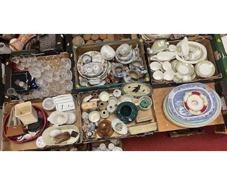 An extensive collection of ceramics and glassware, to include a Bernard Rooke pottery ashtray, produced for the Eastern Telec