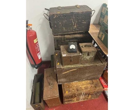A collection of ammunition storage boxes