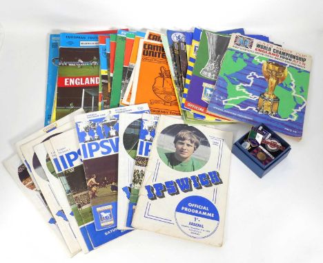 A box of various football programmes, to include the World Championship England 1966 souvenir programme, various European cup