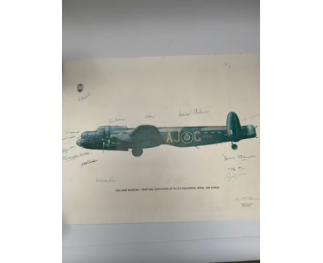 DAMBUSTERS INTEREST: A Battle of Britain Museum Appeal limited-edition print 770/1000 signed by multiple members of 617 squad