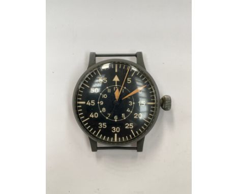 A Third Reich era German Luftwaffe Type B Observer's watch / Beobachtungsuhr (B-Uhr), manual wind, nickel case, the radium lu
