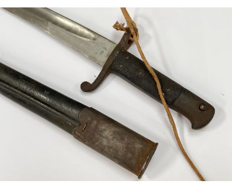 A Victorian Yataghan bayonet, shortened and modified into a short bayonet, dated ‘74 