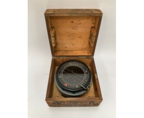 A WWII Air Ministry Type P4A bomber compass, no. 10371D, with examination stamps for 1938 and 1941, cased 