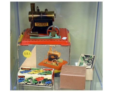 Mamod SE 1 Stationary Engine, model Power Hammer, Minic Steam Roller and Traction Engine, all boxed, (4)