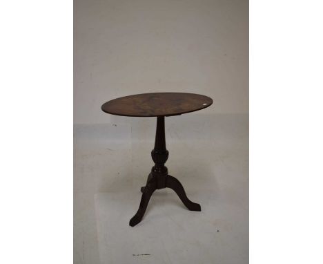 Mahogany oval tripod table, 19th Century parts, 64.5cm wide x 68cm high