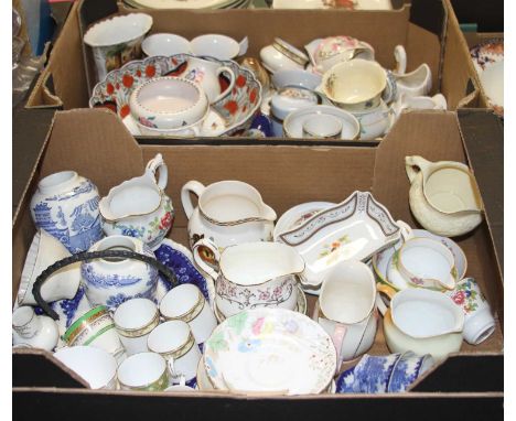 Two boxes of miscellaneous items to include Imari pattern bowl, Poole pottery bowl, Wedgwood trinket jar etc.