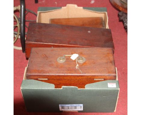A collection of assorted 19th century and later boxes for scientific instruments to include microscope case and microscopic s