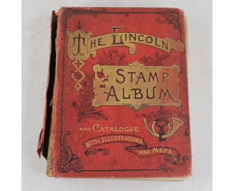 A vintage Lincoln stamp album and world contents