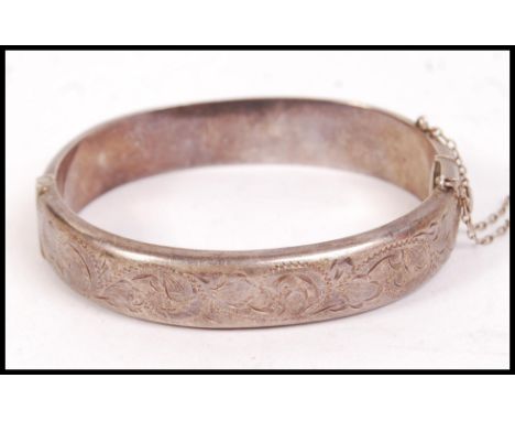 A silver hallmarked clasp bracelet bangle, Birmingham assay mark and makers mark for&nbsp;R P H Jewellery Co Ltd and dating t