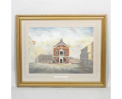 C Jones, 20th century, The Guildhall at Poole, Dorset, signed oil on card, 29 x 39cm