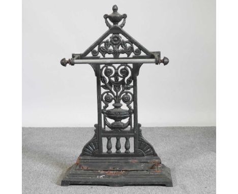 A painted cast iron stick stand49w x 20d x 79h cm