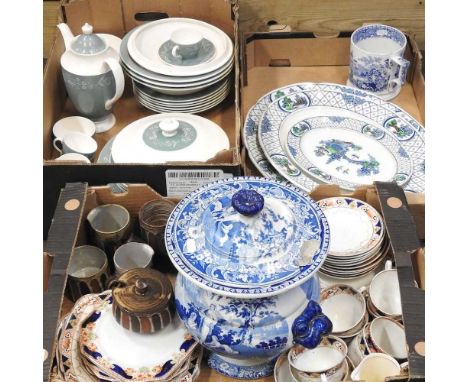 A Staffordshire tureen, and mug, together with a Royal Doulton dinner service, Briglin pottery and other china