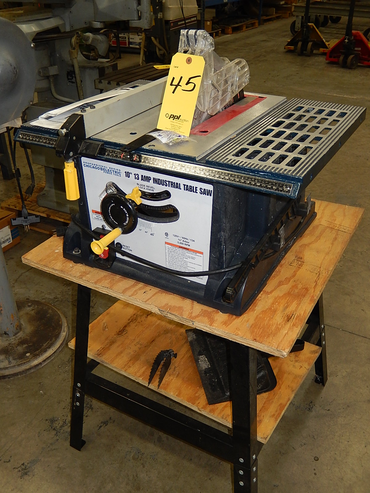 Chicago Electric 10'' Industrial Table Saw On Tool Stand