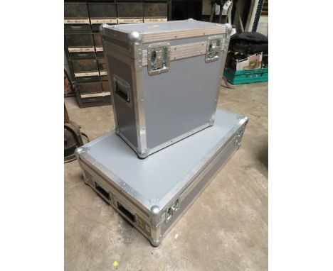 TWO SILVER AIRCRAFT TYPE STORAGE CARGO CASES