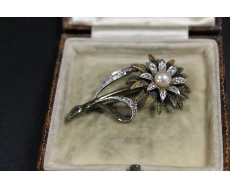 QUALITY ANTIQUE FRENCH SILVER BROOCH IN BOX