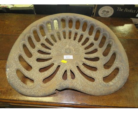 AN ORIGINAL CAST METAL BAMFORDS TRACTOR SEAT