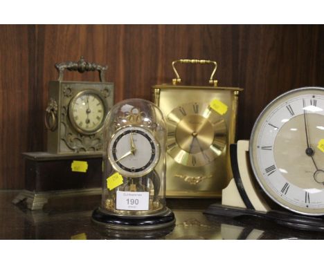 A DECO SMITHS CLOCK TOGETHER WITH THREE CLOCKS (4)