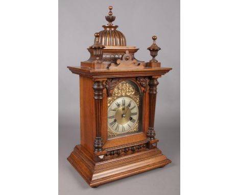 A mahogany cased HAC fourteen day mantel clock, chiming on a coiled gong.  