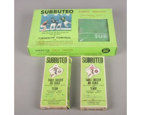 A collection of vintage Subbuteo.  Subbuteo 'table soccer' continental display edition (original box) &amp; two C.100 .00 sca