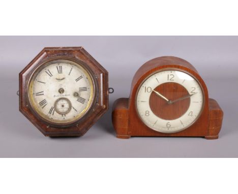 A Smiths mantle clock, together with a Seth Thomas octagonal wall clock for restoration.  