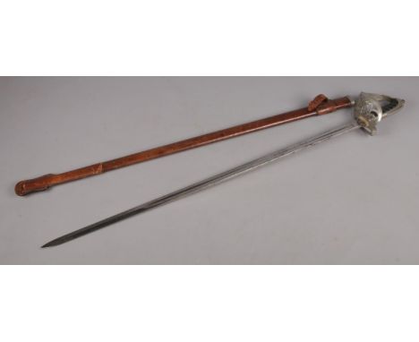 A 19th Century British rifles officer?s sword. Comprising of steel ?gothic? hilt incorporating strung bugle with queen?s crow