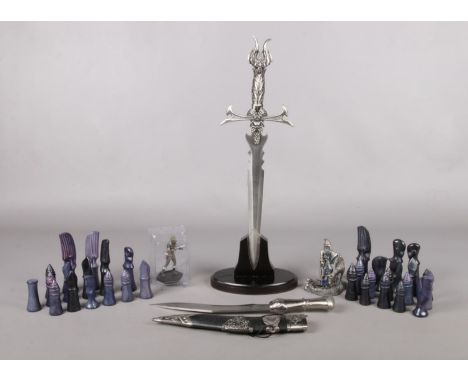 An assortment of myth &amp; fantasy items. To include a S Hawthorne figure 'The Unicorns Pool', a Silurian Warrior (Cold Bloo