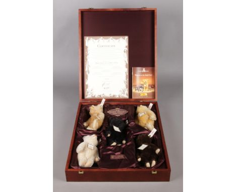 A Steiff limited edition British Collector's Baby Bear Set 1989-1993. No 1110 / 1847. Comprising of five small teddy bears in