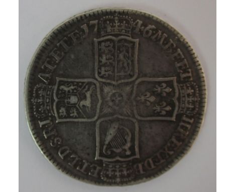 1746 George II Half Crown Lima below bust fine