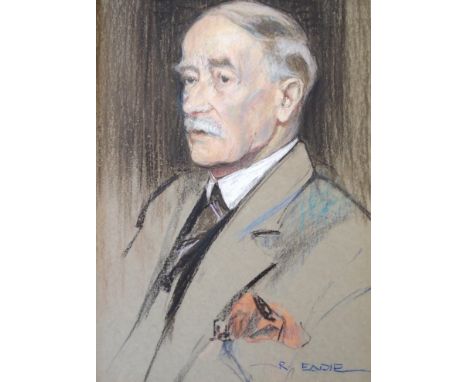 •ROBERT EADIE RSW (Scottish 1877 - 1954) A PORTRAIT OF JAMES KAY Pastel, signed, 56 x 38cm (22 1/4 x 15")