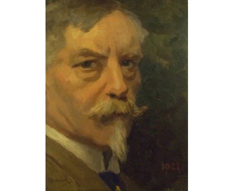 WILLEM STEELINK JNR. (Dutch 1856 - 1928) PORTRAIT OF A MAN WITH MOUSTACHE AND GOATEE BEARD Oil on panel, signed and dated 192