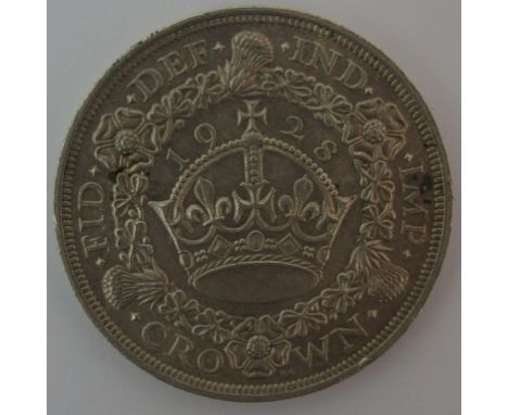 1928 George V Wreath Crown light edge knocks, good very fine