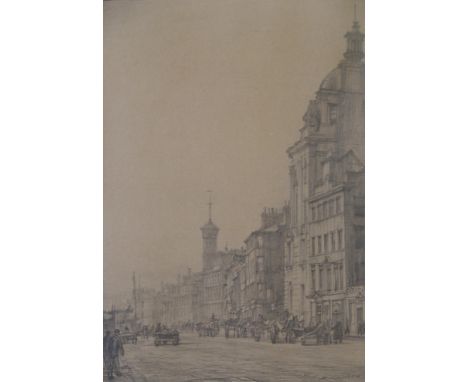 •SIR DAVID MUIRHEAD BONE HRSA, HRWS, HRIBA, HRE, LLB D Litt (Scottish 1876 - 1953) BROOMIELAW Pencil drawing, signed, 20 x 14