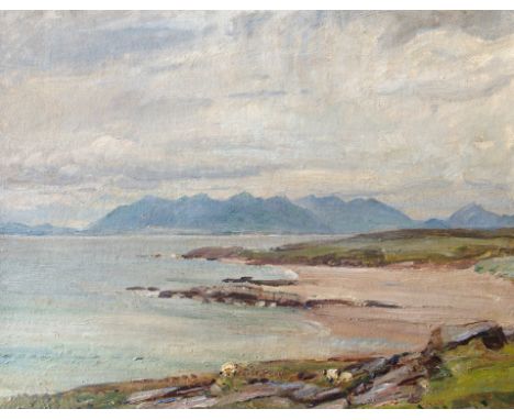 •HERBERT F ROYLE (British 1870 - 1958) THE COOLINS FROM RHUM Oil on board, signed, 51 x 61cm (20 x 24") T & R Annan & Sons Li