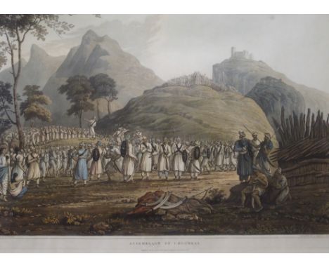 JAMES BAILLIE FRASER (Scottish 1783 - 1856) 'SERAN RAJAS PALACE', 'HOUSE OF RANA OF COTE GOOROO', 'ASSEMBLAGE OF GHOORKAS' Aq