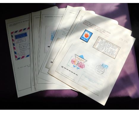 Russia 1975-1980 Philatelic themed issues on 10 pages, 1975 SG 4445 and 3x unused philatelic exhibition pre-paid illustrated 