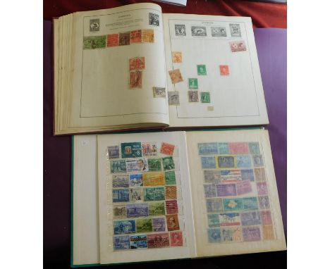 Worldwide A-Z Old tine Strand stamp album with slim pickings throughout, plus Old-time stock book with large quantity of used