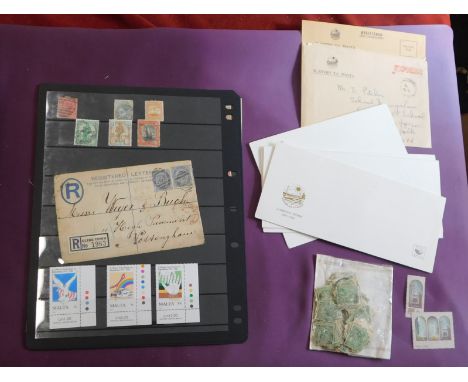 Malta 1860-1984 u/m, m/m and used 5 pages strength in Edward VII and George V postage issues, 1889 registered letter envelope