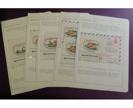 Russia Moscow Olympics rowing, canoeing and sailing pre-paid illustrated covers (6)